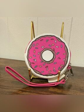 rare pink NWT Universal Studios The Simpsons Homer Donut Zip Coin Purse Wristlet